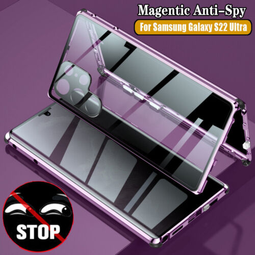 360 Anti-peep Privacy Glass Case For Samsung Galaxy S23 S24 Ultra S21 FE Cover - Picture 1 of 18