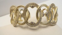 Judith Ripka 14k Clad Sterling Diamonique Cuff Bracelet J328807 Judith Ripka 14k Clad Sterling Diamonique Cuff Bracelet J328807