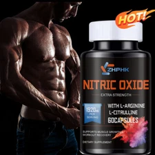 Nitric Oxide Booster Supplement - L-Arginine, L-Citrulline 1500mg - 60 Capsules