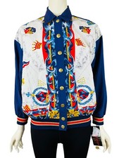 Vintage Koret Windbreaker Jacket Women's Petite Small Blue Royal Nautical 80s