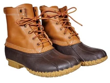 L.L.Bean 8" Duck Boots Brown Leather Waterproof Rain Hunting Women's US 10 M