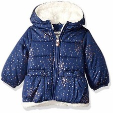 NWT 70 OshKosh B'Gosh Star Bubble Jacket Navy Blue Foil Print sz 12 MONTHS