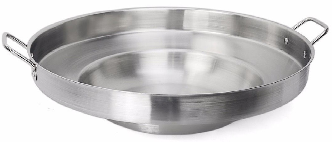 Large Mexican Wok Comal Cazo Griddle Fryer Deep Fry Pan Stainless Steel 23"