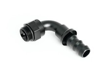 M22x1.5 Push-On Aluminium Fitting Dash 10 (16mm) Connector 90&deg; Black Anodised