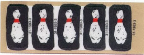 Williams Flintstones Pinball Machine Drop Target Decal Set BOWLING PINS