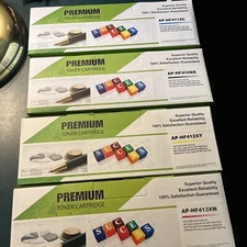Premium Toner Cartridge Lot Of 4. Black, Cyan, Magenta And Yellow Sealed In Bags