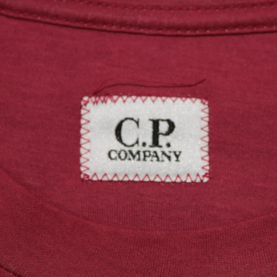 C.P. Camiseta Company Nueva con Etiquetas 100% Algodón Manga Larga Logo Talla L EE. UU. En Rojo Foto 2 de 4