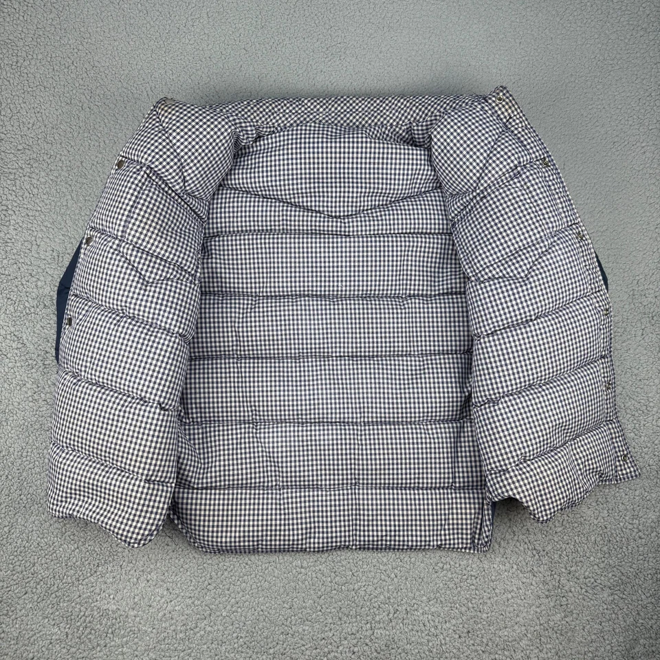 Jaqueta Masculina Vintage Woolrich Puffer Azul Médio Snap Western Flip Cuff - Imagem 4 de 4