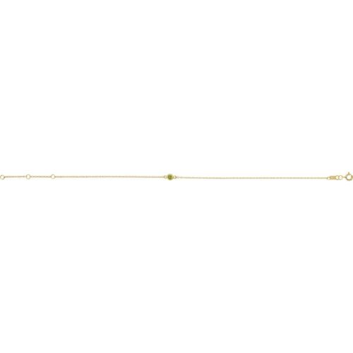 14K Yellow Gold Natural Peridot Solitaire 6 1/2-7 1/2" Bracelet Gift for Mother - Picture 2 of 6