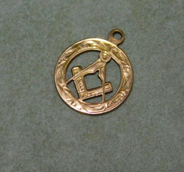 Vintage UK Hallmark Freimaurer Quadratisch & Kompass 9ct Gold Anhänger 10b 90 - Bild 2 von 4