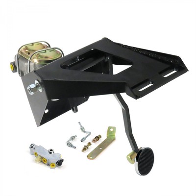 55-59 Chevy Truck FW Manual Brake Pedal kit Disc/Drum3in Chr Pad