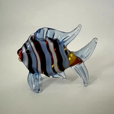 Murano Glass Handcrafted Unique Lovely Mini Fish Figurine, Size 1
