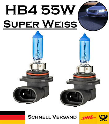 Jurmann HB4 Halogen Birnen 2x 55W - Super Weiß 6000K Für Scheinwerfer & Fernlicht