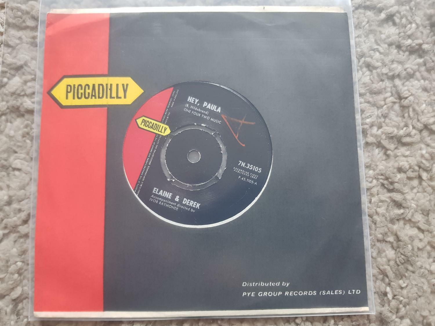 7"" Single Vinyl Elaine & Derek - Hey, Paula UK