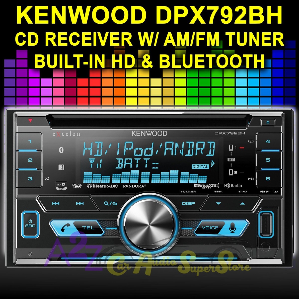 KENWOOD DPX792BH 2-DIN AM/FM/CD CAR AUDIO RECEIVER