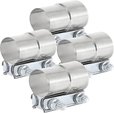 4x 3.5Inch 3 1/2 In Lap Joint Exhaust Band Clamp Sleeve Coupler Stainless Steel