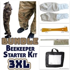 Ultimate Bee Suit for Bees Bundle – 3XL Gloves, Hive Tool & Bee Brush Included