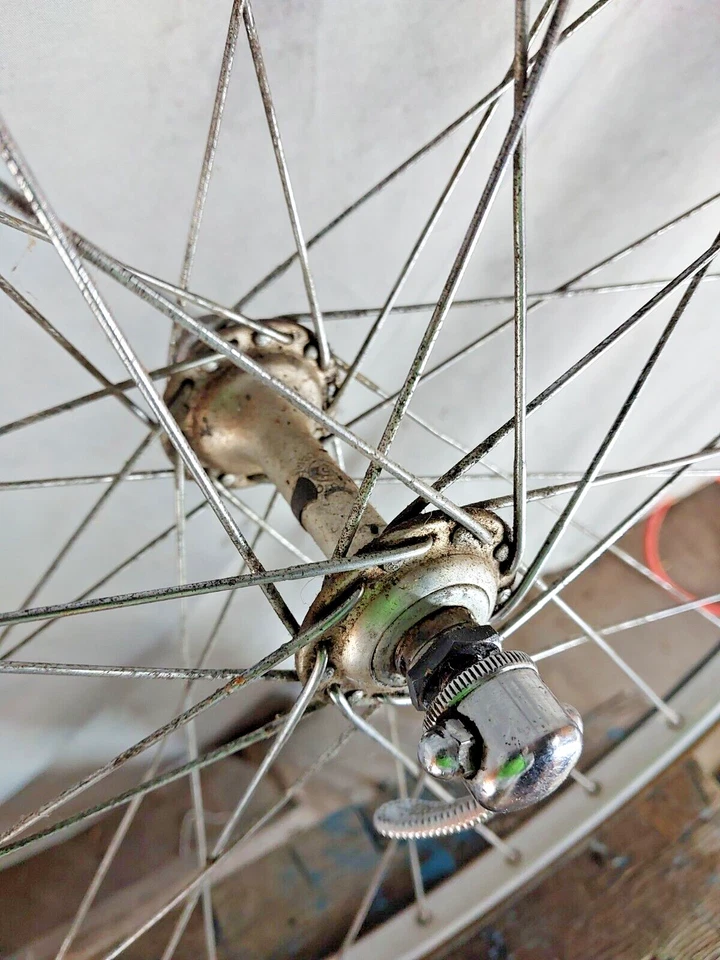 Campagnolo Record 700c conjunto de rodas de bicicleta de estrada tubular Campy 32/36S 130mm remetente dos EUA - Imagem 3 de 4