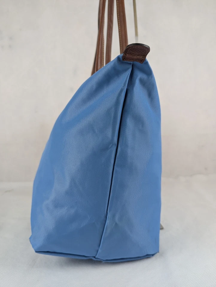 Auténtico Longchamp Le Pliage - Bolso de Mano Azul Nylon Usado, ¡Gran Ganga! Foto 3 de 4