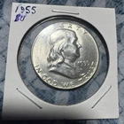 1955 Ben Franklin half dollar BU. Ships Fast . Estate Find Coin As Shown