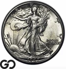 1947-D Walking Liberty Half Dollar, Choice AU++/Unc