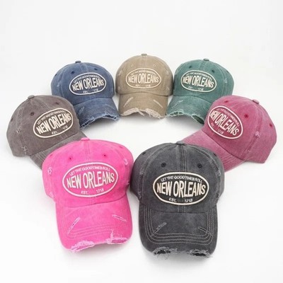 Distressed Cap Buchstaben Herren Damen Snapback Cap Washed Cotton Baseball Caps Sport