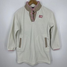The North Face Kids Cream Polartec Fleece Snap Neck Pullover NT7TP60T Size 140