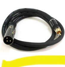 Monoprice XLR Male to RCA Male Cable - 3 Feet - Black, 16AWG Shielded Twisted Pa