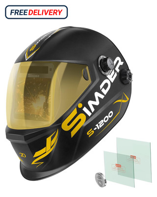 SSIMDER Welding Helmet Auto Darkening 4.33''X3.54'' Extra Large Viewing True Color