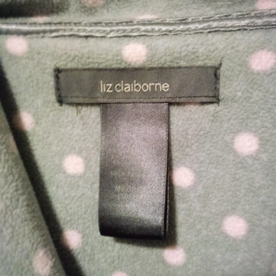 Женская ночная рубашка Liz Claiborne средний размер (10/12) с длинным рукавом из флиса на пуговицах - Изображение 2 из 4