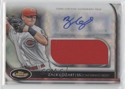 2012 Topps Finest Jumbo Relic Rookies X-Fractor 89/299 Zack Cozart Auto 0i3u