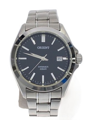 Orient Quartz Analog Watch Stainless Steel Black Silver GZ00 C0 Mens