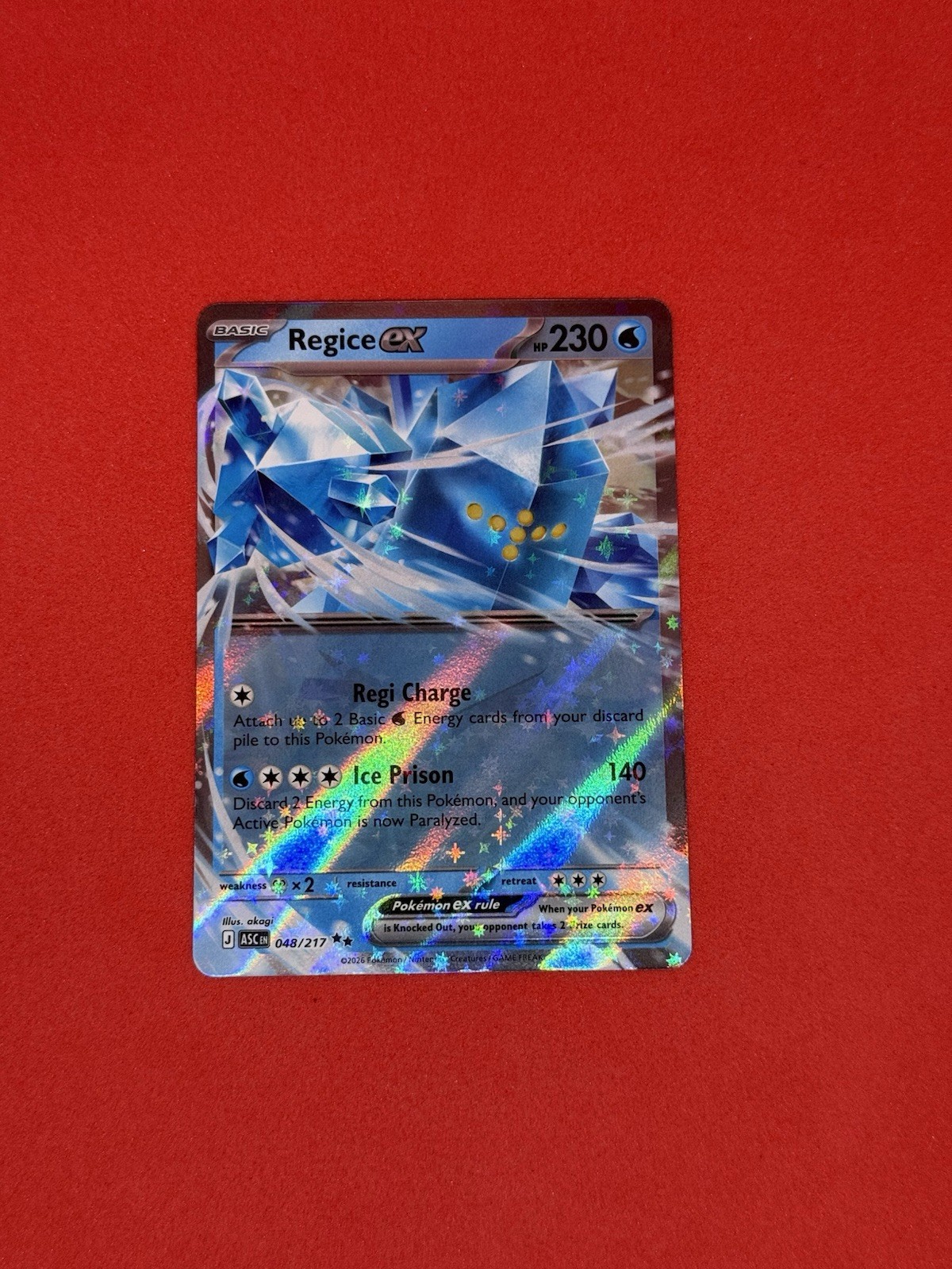 Regice ex 048/217 Me: Ascended Heroes Holo