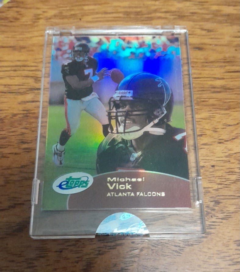 MICHAEL VICK 2001 TOPPS NFL FOOTBALL TOPPS ETOPPS ENCASED ROOKIE FALCONS #140