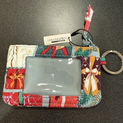 Vera Bradley, Presents Simple ID/Card Holder, Zip Closure Key Ring 3'' x 5'', NWT