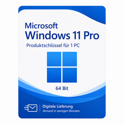 Microsoft Windows 11 Pro Key | 1 PC | 64 Bit | Sofortversand per E-Mail