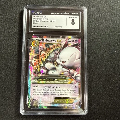 Pokemon M Mewtwo EX XY Breakthrough Holo Ultra Rare #64 - CGC 8 NM/Mint