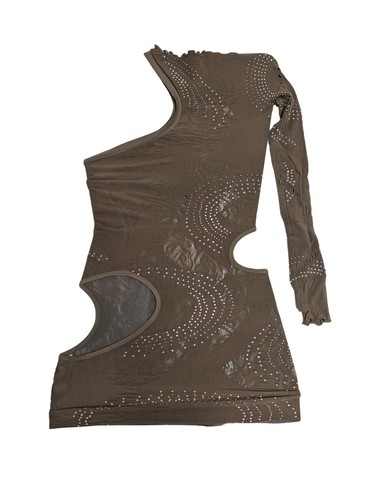 POSTER GIRL Dress Blaize Hotfix Brown Mini Length One Size NEW RRP 225 - Picture 10 of 23