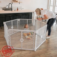 Toddleroo North States Superyard Play Yard 6 Panel 26" Tall Light Gray