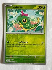POKEMON CATERPIE #010/165 COMUNE REVERSE HOLOFOIL SCARLATTO VIOLA 151 CARTA QUASI NUOVA