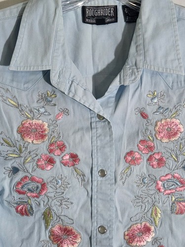 ROUGHRIDER By Circle T USA Made Cowgirl Rodeo Vest Pearl Snap Floral Size M - Picture 3 of 11