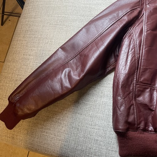 Vintage Size 46 S. Park Dark Red Men’s Leather Jacket - Picture 9 of 14