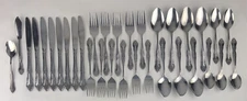 Rogers Stanley Roberts Dream Rose Stainless Flatware Mixed Lot 33 Pcs Vintage 