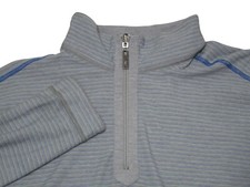 Tommy Bahama Mens Size - XL Gray Striped Reversible 1/4 Zip Light Weight Sweater