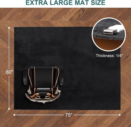 Tappetino per Sedia da Ufficio, 75" x 60" Grande Tappetino per Sedia per Pavimenti Rigidi, Tessuto Flanella A... - Foto 3 di 7