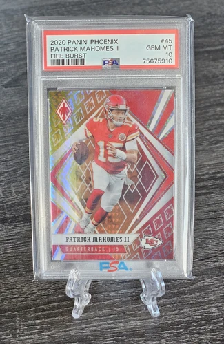PATRICK MAHOMES II 2020 Panini Phoenix Fire Burst #45 KC Chiefs (PSA 10 GEM MT)