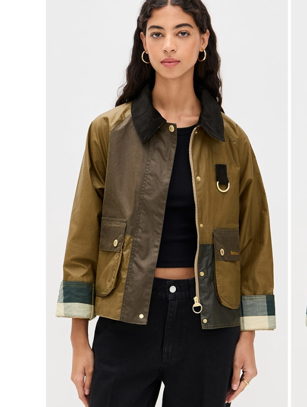 BARBOUR ALMA WAX JACKET in Sand/ Archive Olive MSRP$480 British 
