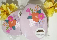 Lot of 80 Cocktail Beverage Egg Shaped Pink Paper Napkins 6''x 5''