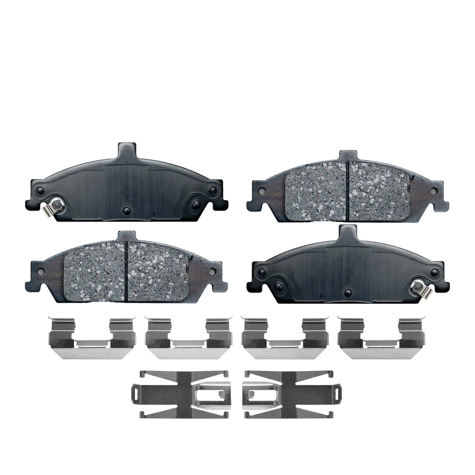 Pastilla de freno delantera de cerámica con kit de hardware para clásico Malibu Alero Cutlass Grand Am Foto 3 de 4