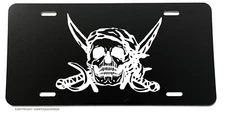 Pirate Vintage Style Art Rugged Skull License Plate Cover